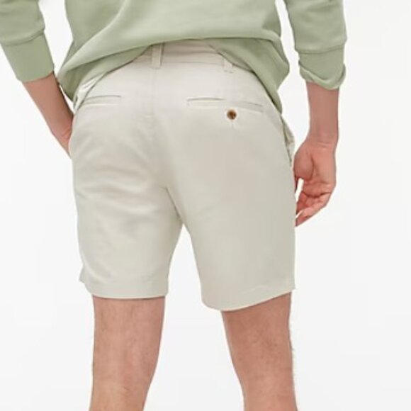 J. Crew Factory Shorts Mens 34 Stone 9" Flex Chino Flat Front Prep Cotton Blend - Picture 3 of 11